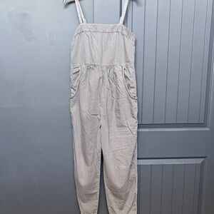Light Gray Women's Cotton-Blend Jumpsuit